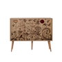Hanah Home Mega-731 Consola Roble Sonoma, 120x90cm, Tablero Partículas Melamina, Patas Carpe, Mueble Salón Diseño